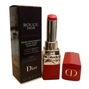 NIB Rouge Dior Ultra Rouge Long Wearing Lipstick in 651 (Ultra Fire)